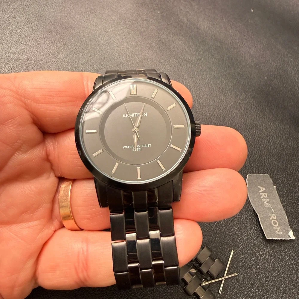 Armitron 20/4962TI Men's Black Bracelet Quartz Watch Japan Movt‎ New Battery